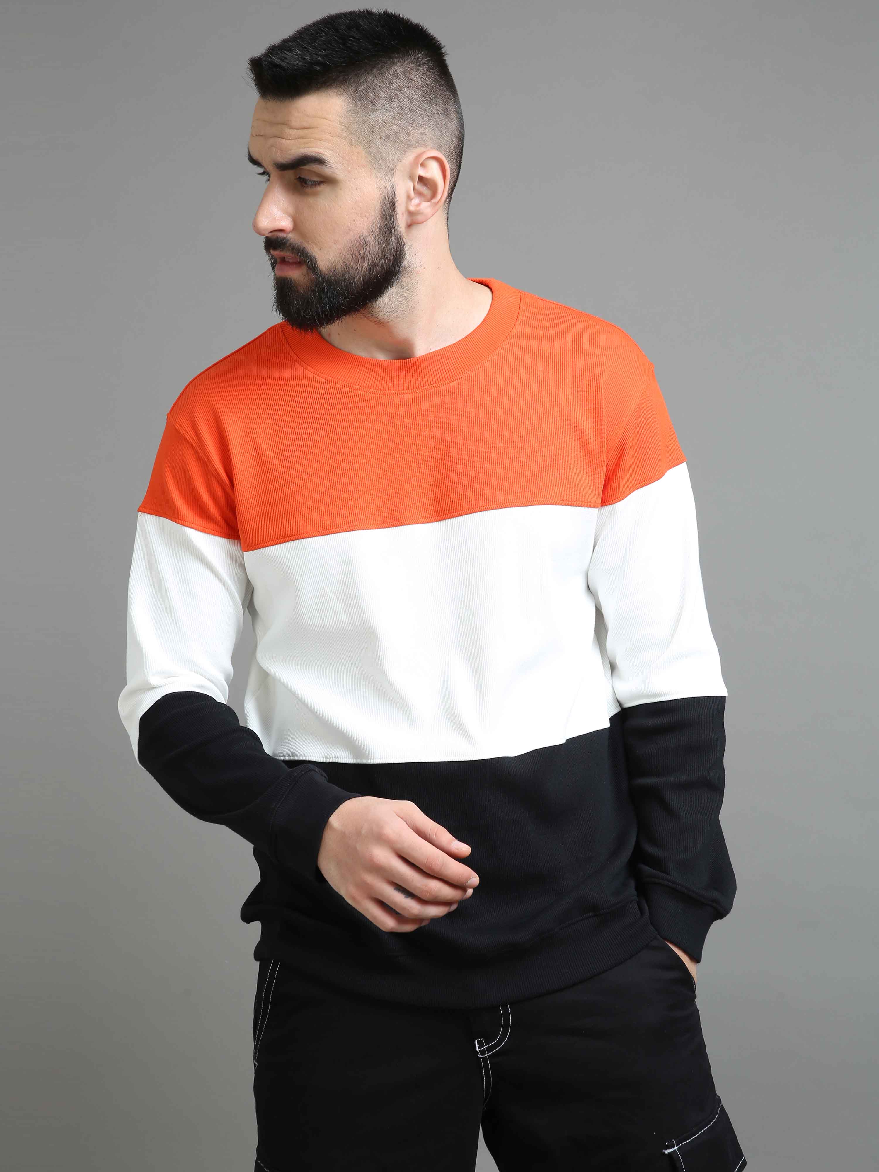 Striped on sale sweatshirt mens