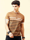 Brown Stripes T-Shirt for Men