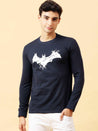 Navy Bat Man Printed T-Shirt for Men