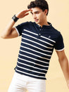 Dark Blue Stripes T-Shirt for Men