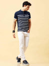 Dark Blue Stripes T-Shirt for Men