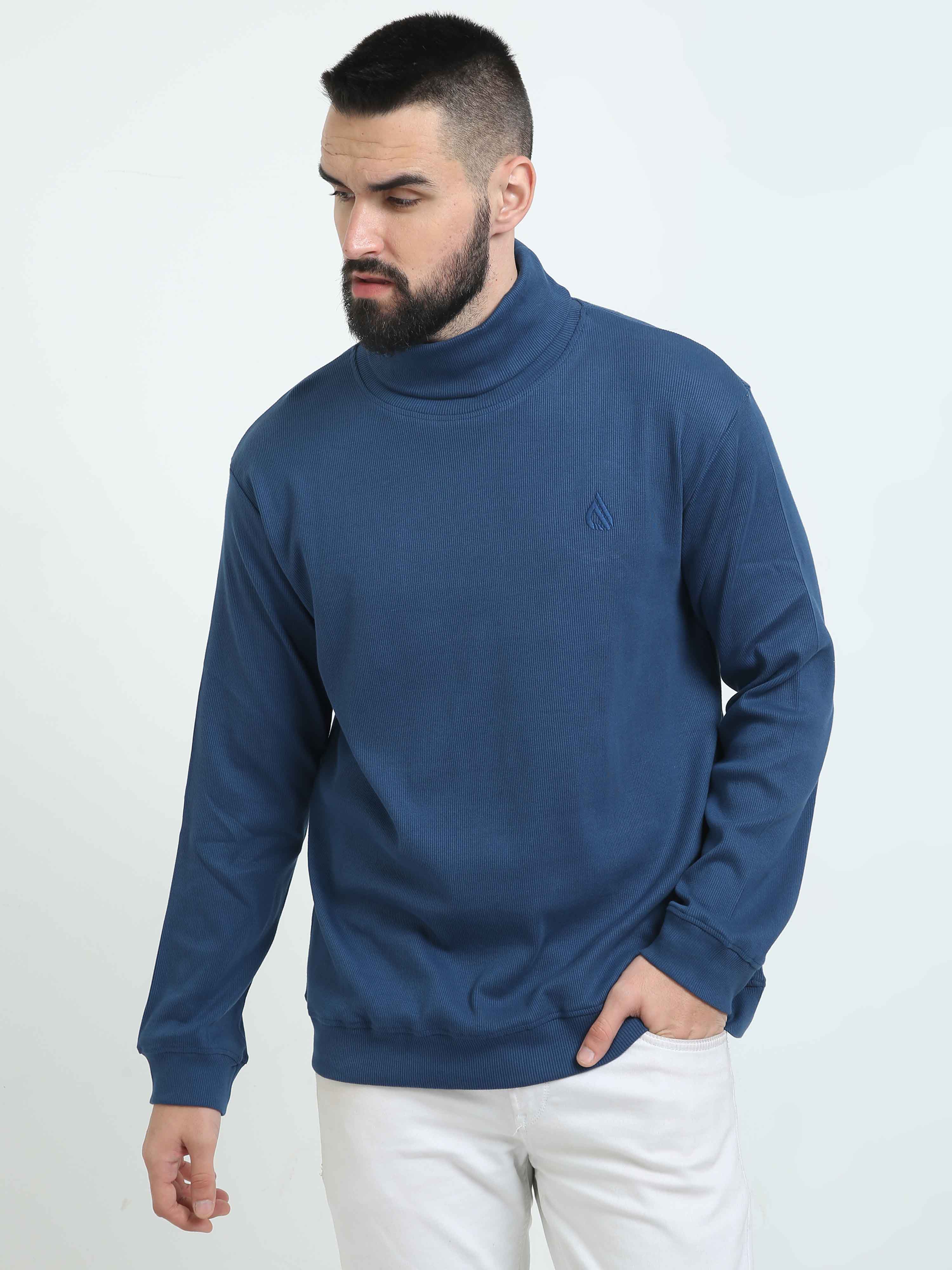Catalina Blue Turtle Neck Sweatshirt