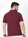 Wine Berry Printed Polo T-Shirt for Men