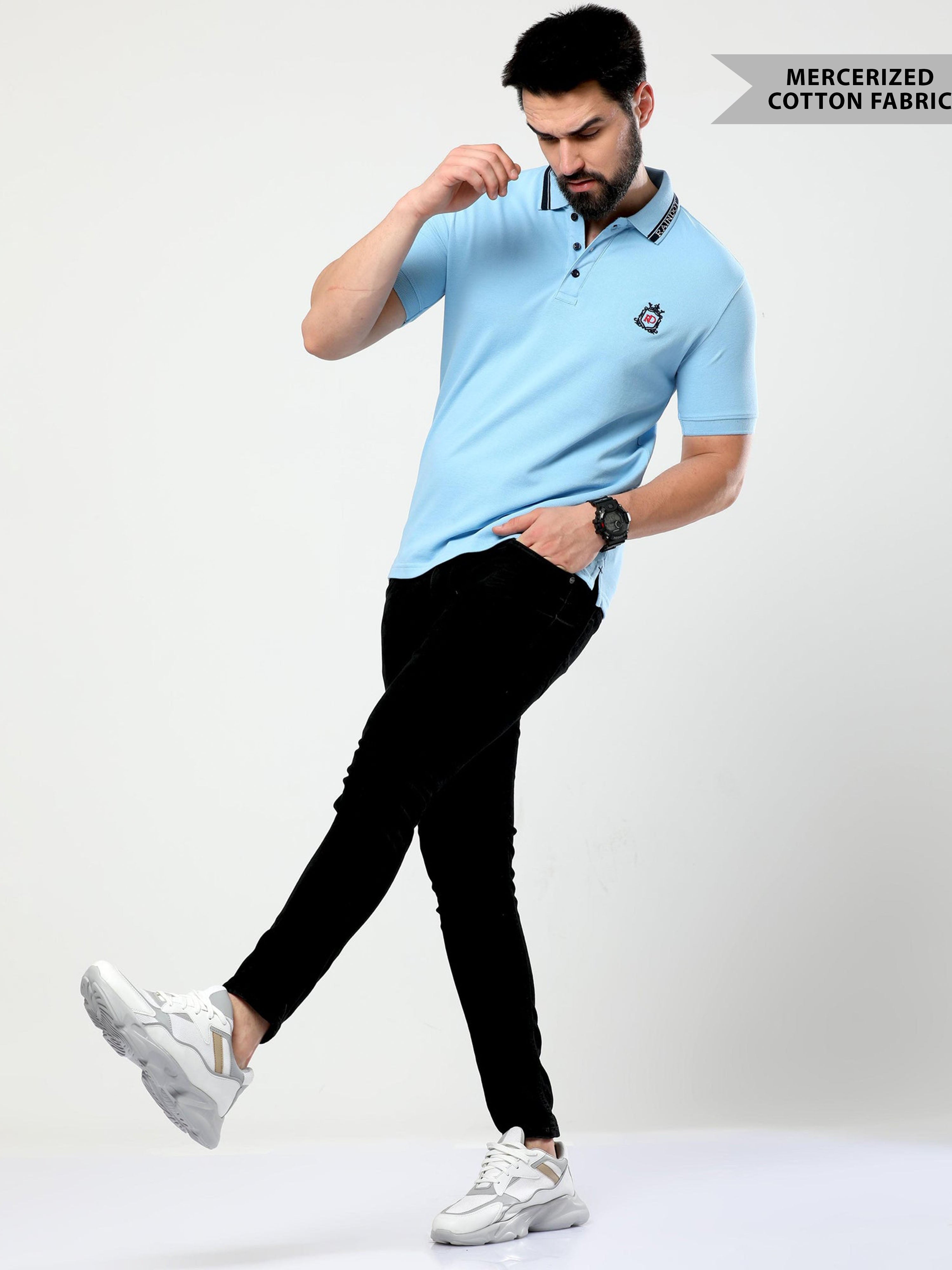 Carolina Blue Polo T-Shirt | Buy Sky Blue Polo T Shirt – Rain Dot