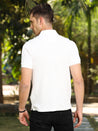 White Solid Polo T-Shirt for Men