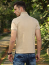 Brown Mandarin Collar T-Shirt for Men