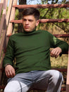 Turtle Neck Green T-shirt for Men