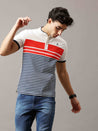 Stripes Mandarin Collar T-Shirt for Men