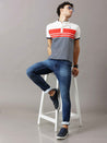Stripes Mandarin Collar T-Shirt for Men